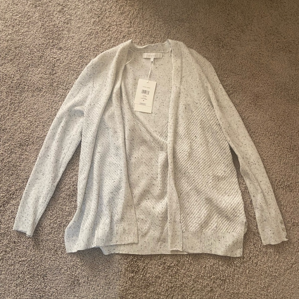 Verve Ami Heather Gray Open-Front Cardigan